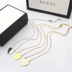 Gucci Jewelry | Heart Logo Necklace Gold Silver RoseGold