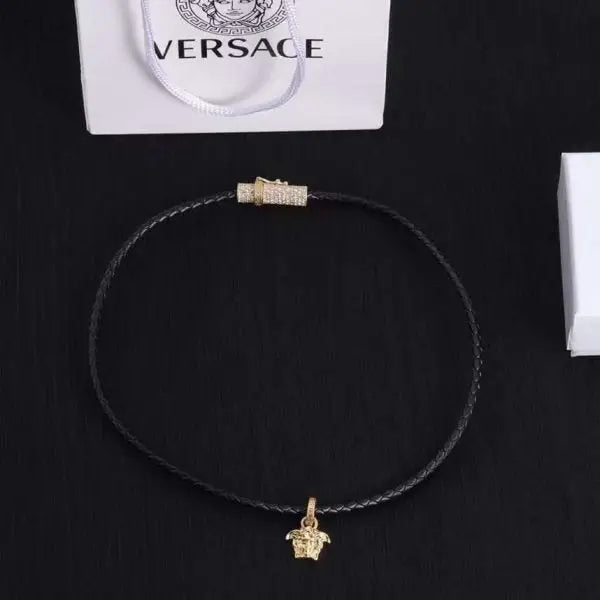 Versace Jewelry | Medusa '95 Braided Leather Necklace & Bracelet Set