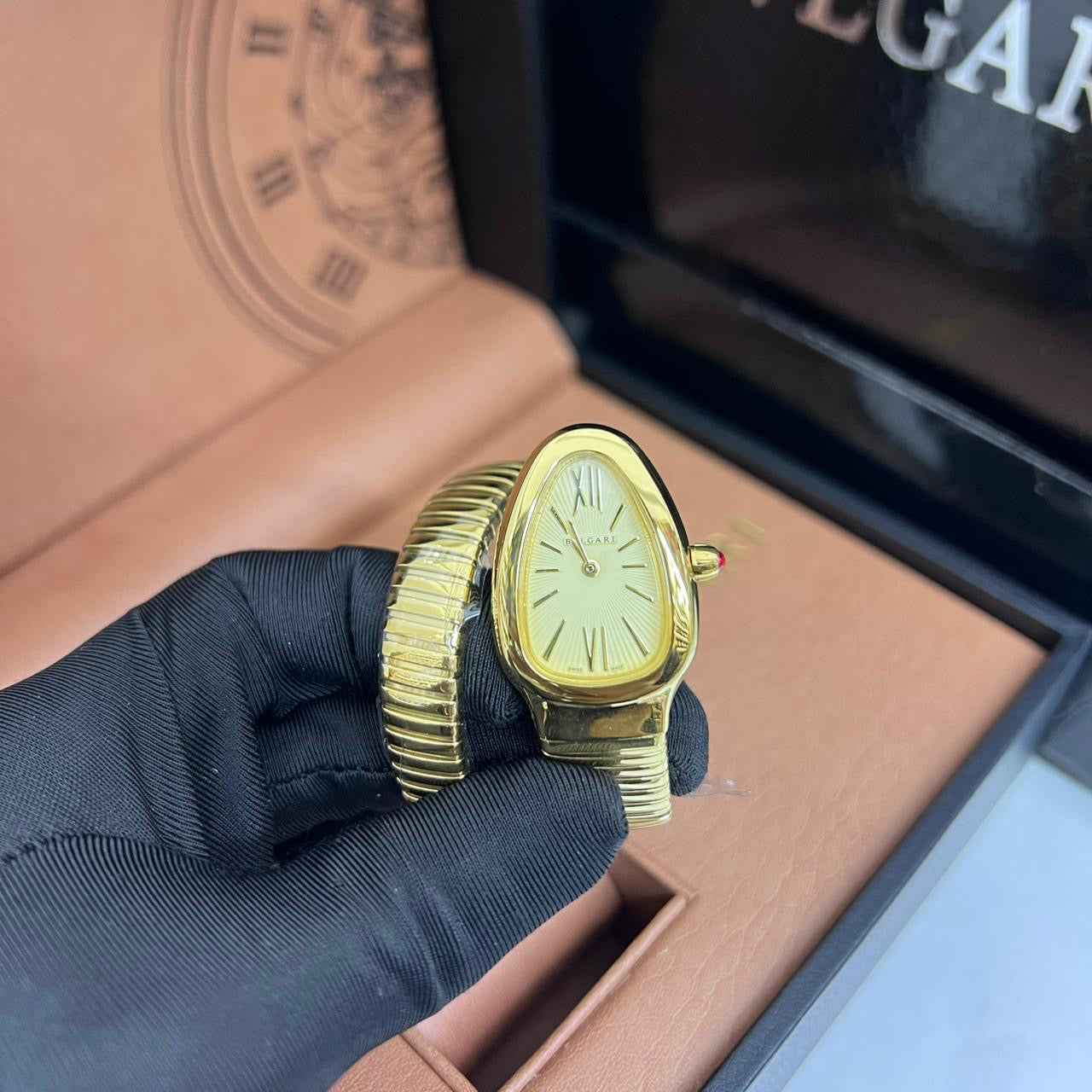 Bvlgari Watch | Serpenti Tubogas Spiral Steel & Yellow Gold