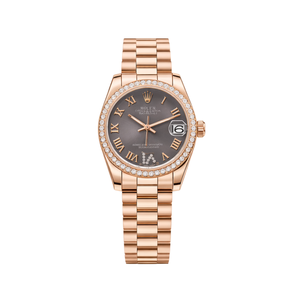 Rolex Watch | Datejust Diamond Bezel Black Dial