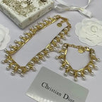 Dior Jewelry | Solitaire Crystal Necklace and Bracelet Set Silver