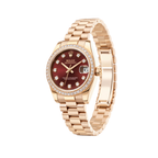 Rolex Watch | Datejust Red Dial Diamond Bezel