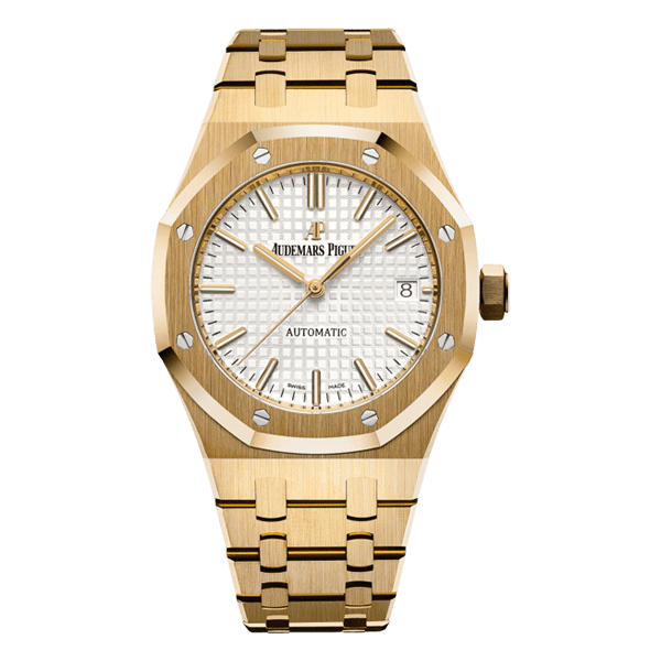 Audemars Piguet Royal Oak Selfwinding Yellow Gold Silver Dial Watch premium replica - image 1
