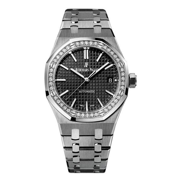 Audemars Piguet Watch | Royal Oak Selfwinding Stainless Steel Diamond Bezel Black Dial