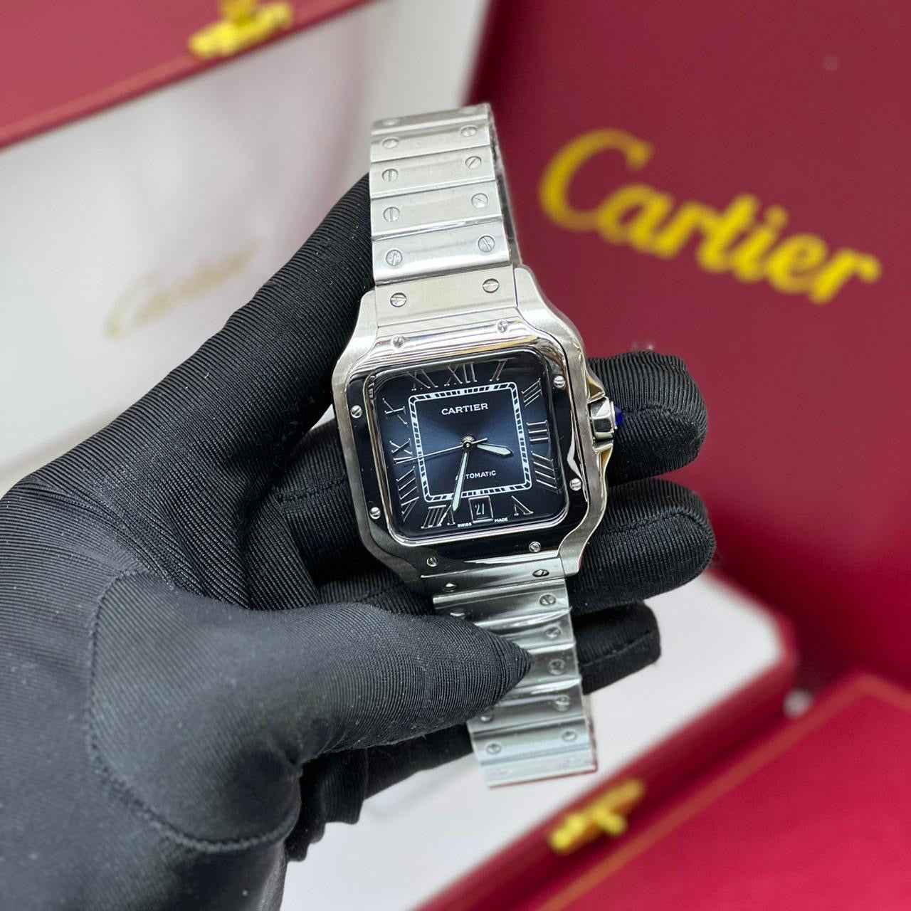 Cartier Watch | Santos de Cartier Steel Blue Dial