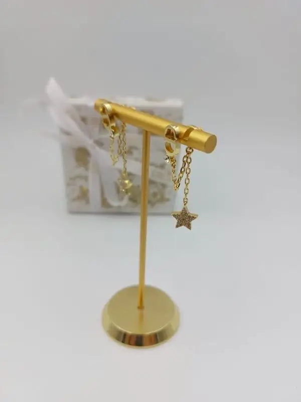 Dior Jewelry | Star Multi Layer Necklace Earrings Set Gold Finish Metal