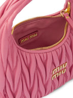 MIUMIU Wander Shoulder Bag in Matelassé Nappa Leather "Pink" - Bagistaofficial