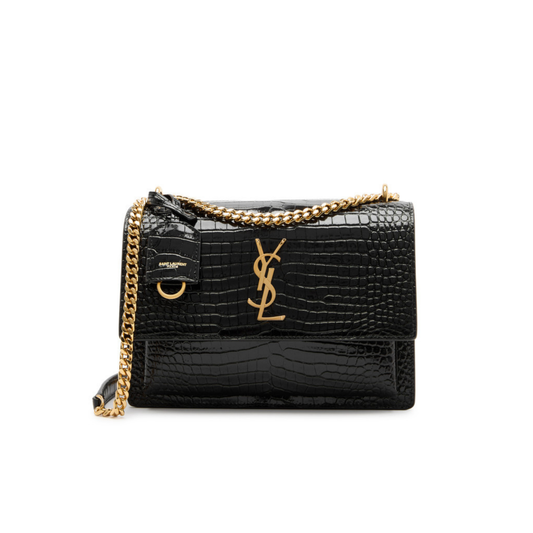 YSL Bag | Sunset Crocodile Leather Shoulder Bag