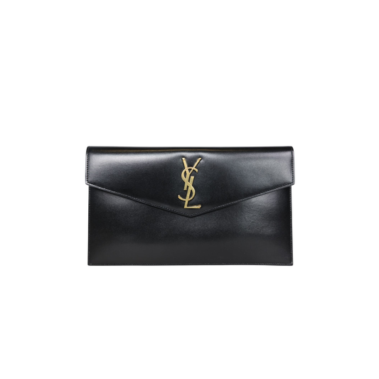 YSL Bag | Uptown Pouch Black Calfskin Leather