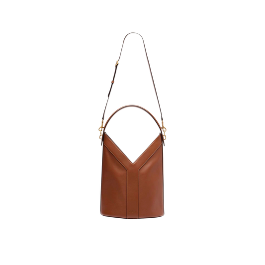 YSL Bag | Y leather Bucket Bag Brown
