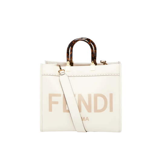 Fendi Bag | White Leather Sunshine Tote Bag