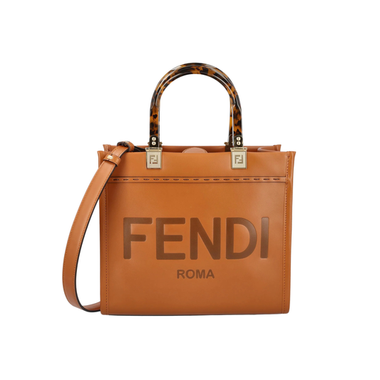 Fendi Bag | Sunshine Small Tote Bag Brown Calf Leather