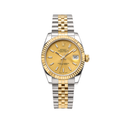 Rolex Watch | Datejust Golden Dial Fluted Bezel