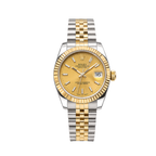 Rolex Watch | Datejust Golden Dial Fluted Bezel