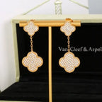 Van Cleef & Arpels Jewelry | Dangle Earrings Gold Full Crystals