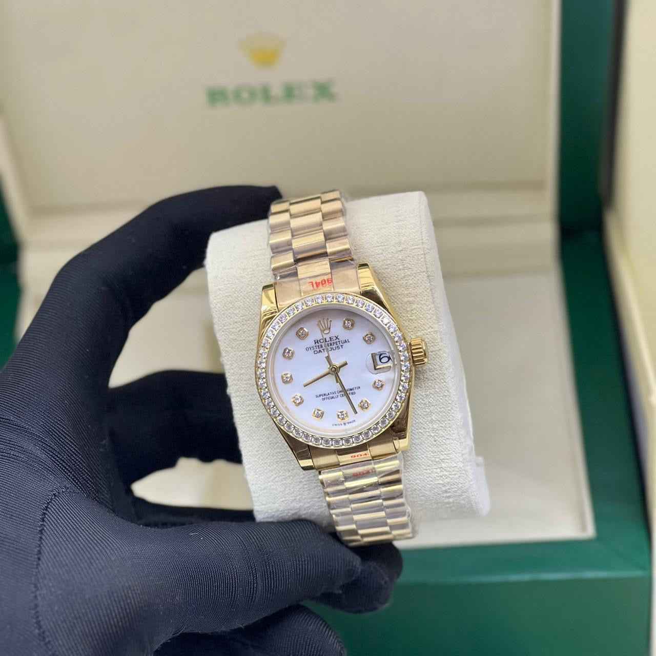 Rolex Watch | Datejust White Diamond Dial Bezel