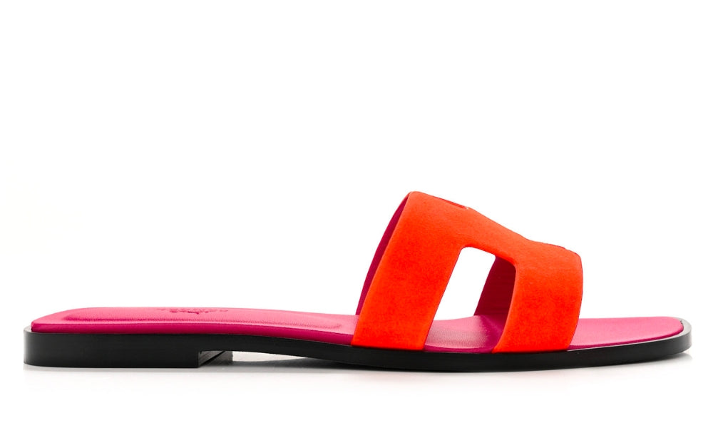 Hermes Slipper | Oran Orange Goatskin