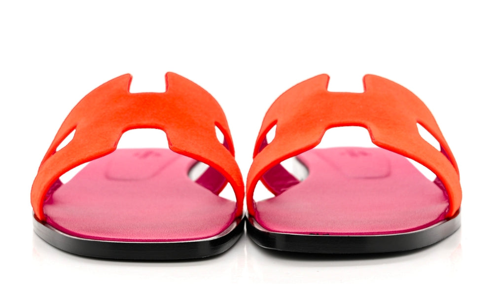 Hermes Slipper | Oran Orange Goatskin