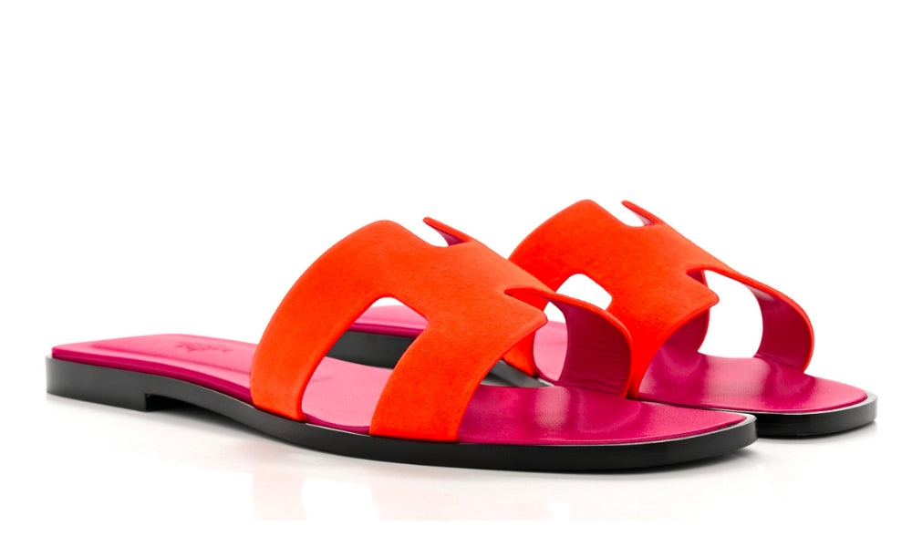 Hermes Slipper | Oran Orange Goatskin