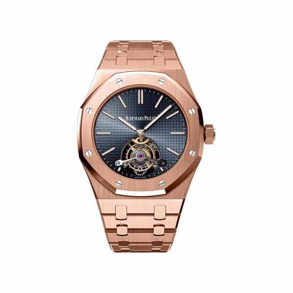 Audemars Piguet Watch | Royal Oak Flying Tourbillon Pink Gold Smoked Blue Dial
