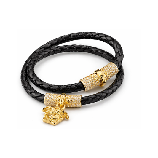 Versace Jewelry | Medusa '95 Braided Leather Necklace & Bracelet Set