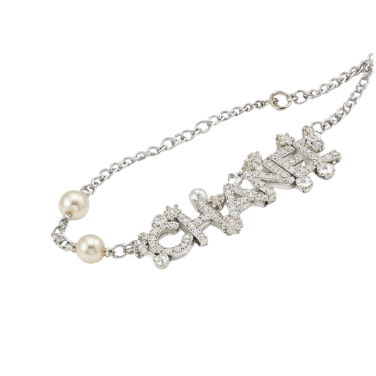 Chanel Jewelry | Pearl Strand with Integrated Crystal-Encrusted Logo