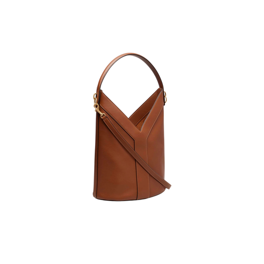 YSL Bag | Y leather Bucket Bag Brown