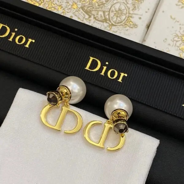 Dior Jewelry | Pearl Chain Drop Earring Gold