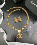 Chanel Jewelry | Vintage Alhambra Diamond Jewelry Set Yellow Gold