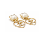 Chanel Jewelry | Square Pearl & Black Cabochon CC Drop Earrings