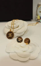 Chanel Jewelry | Vintage Inspired CC Medallion Gold Tone Resin