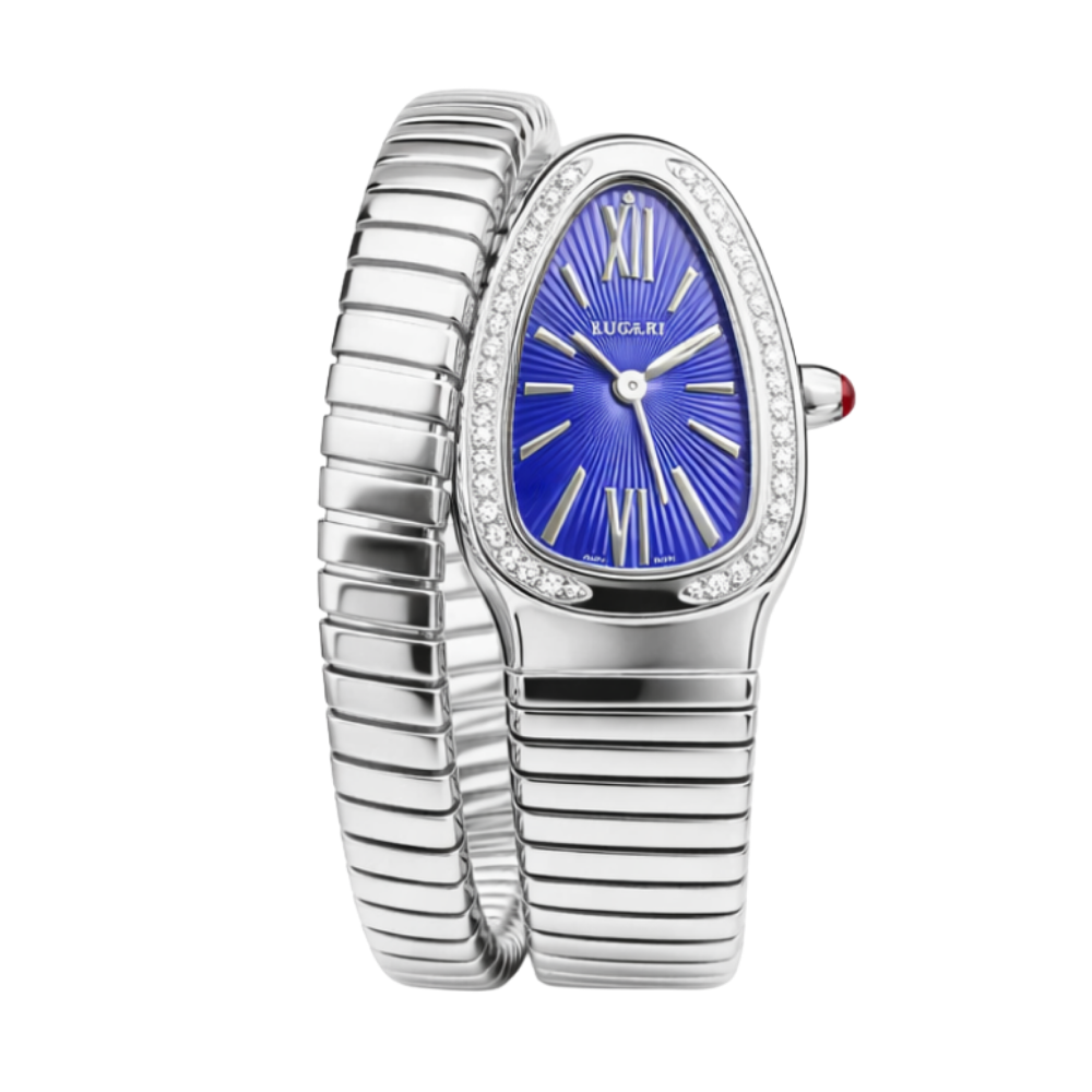 Bvlgari Serpenti Tubogas Blue Dial Silver Steel Watch premium replica - image 1