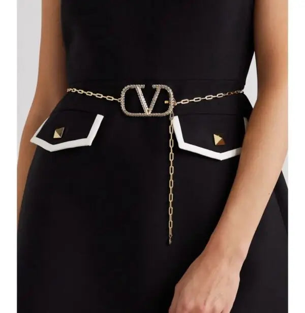 Valentino Jewelry | VLogo Signature Chain Set Gold Crystals