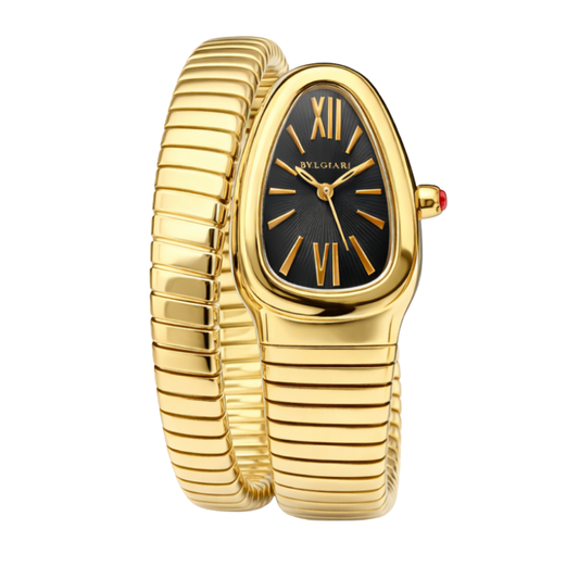 Bvlgari Watch | Serpenti Tubogas Gold Steel Black Dial