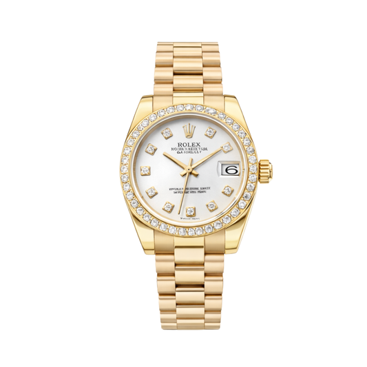 Rolex Watch | Datejust White Diamond Dial Bezel