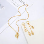 Dior Jewelry | Navy Necklace Earrings Set Gold
