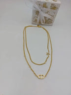 Dior Jewelry | Star Multi Layer Necklace Earrings Set Gold Finish Metal