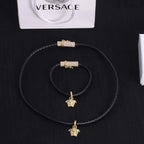 Versace Jewelry | Medusa '95 Braided Leather Necklace & Bracelet Set