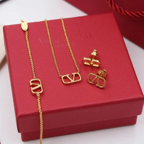 Valentino Jewelry | O Lock Bracelet Earings Clip Gold