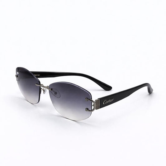 Cartier Glasses | Slim Black Aviator Sunglasses
