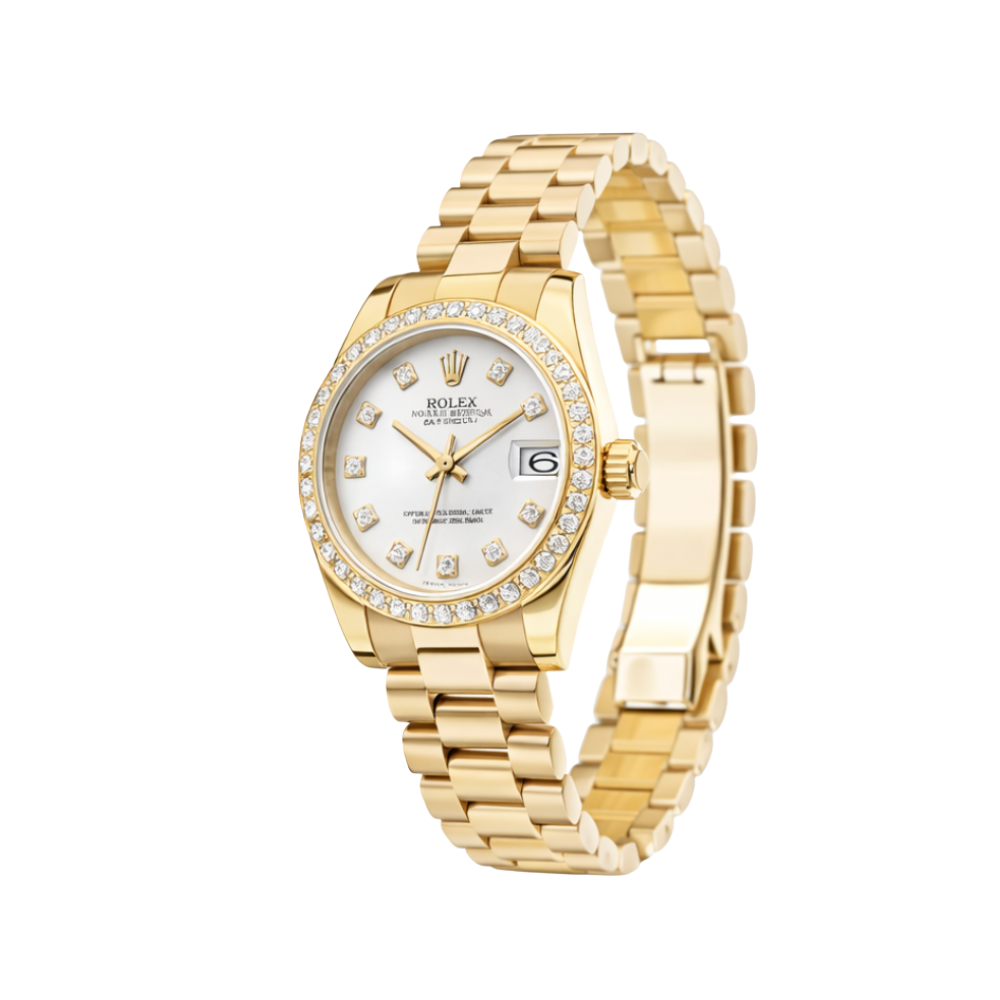 Rolex Watch | Datejust White Diamond Dial Bezel