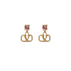 Valentino Jewelry | VLogo Earings Gold Crystal
