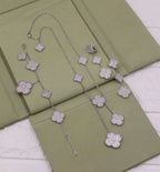 Van Cleef & Arpels Jewelry | Alhambra Jewelry Set Silver Crystals