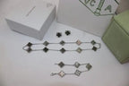 Van Cleef & Arpels Jewelry | Red Clover Diamond Necklace and Bracelet Set