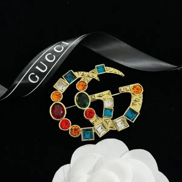 Gucci Jewelry | GG Logo Brooch Pink Gold