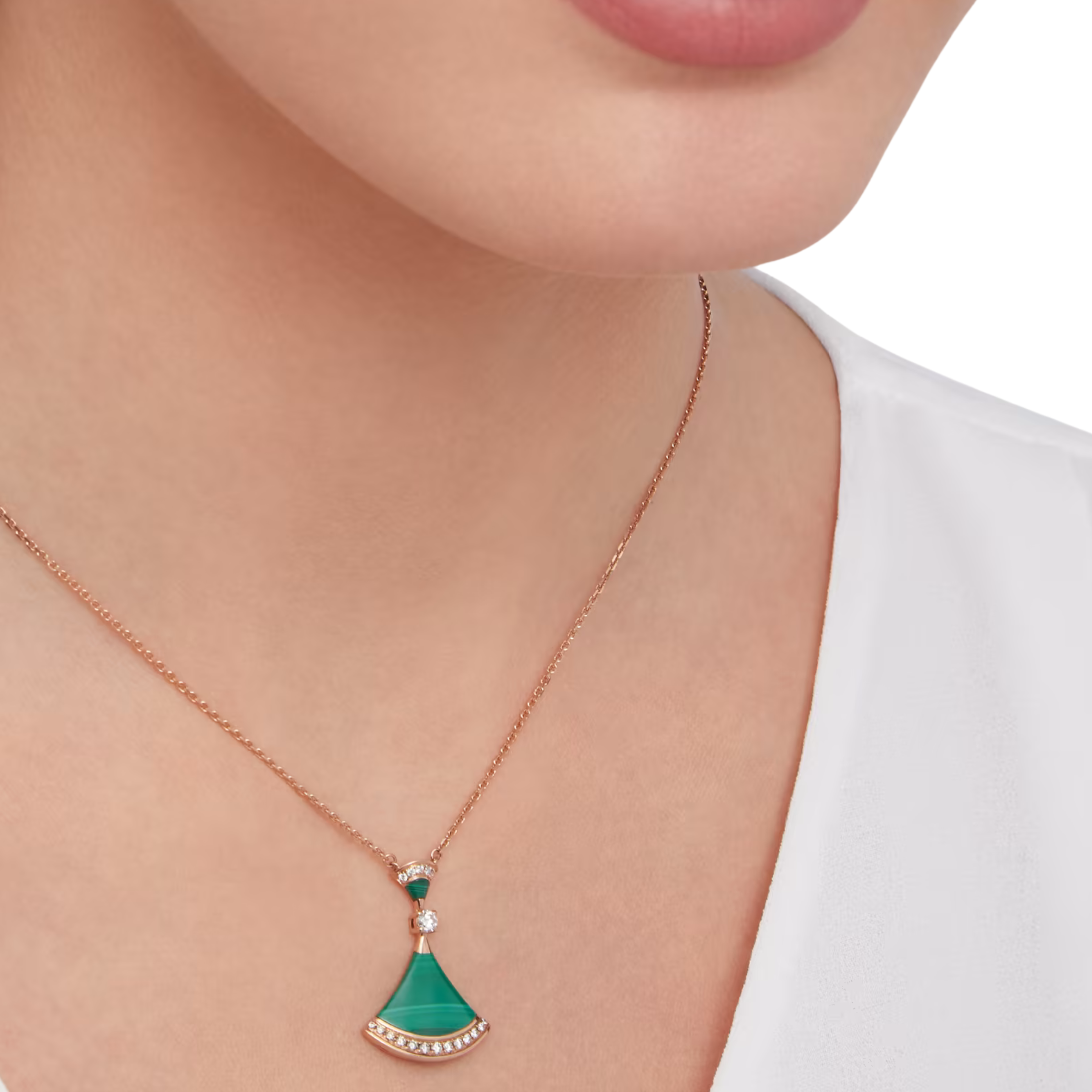 Bvlgari Jewelry | 18kt Rose Gold Pendant Set Diamond Necklace