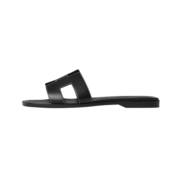 Hermés Slipper | Oran Black Crystal Embellishments