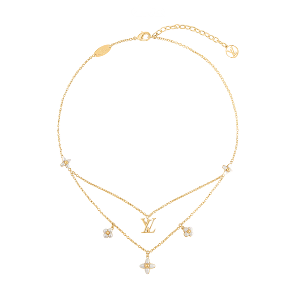 Louis Vuitton Gold Lv Floragram Necklace Jewelry