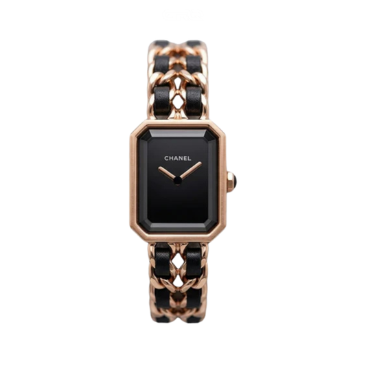Chanel Watch | Première Édition Rose Gold Black Leather Chain