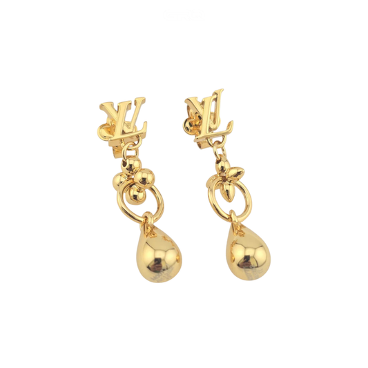 Louis Vuitton Jewelry | LV Flower Drop Gold Earring